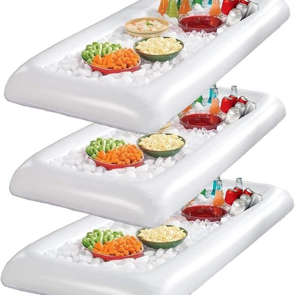 Inflatable Serving Bar Salad Ice Tray Food Drink Containers - BBQ Picnic Pool Pa - Picture 1 of 5